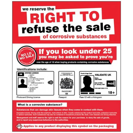 We reserve the right to refuse the sale of corrosive substances (7120)