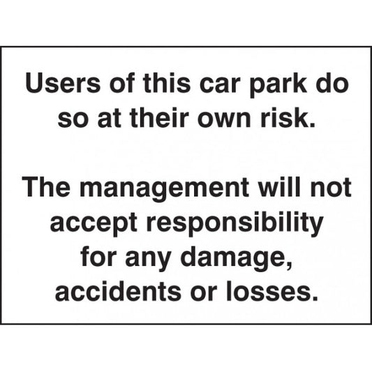 Users of this car park do so at own risk (7540)