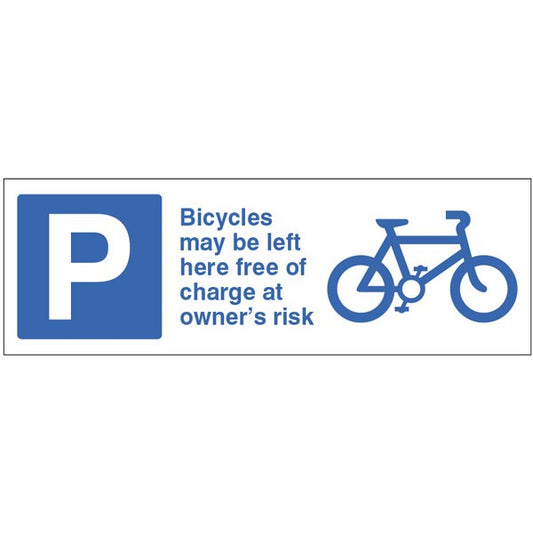 Cycles may be left here free of charge at owners risk (7695)