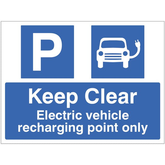 Keep clear Electric vehicle recharging point only (7848)