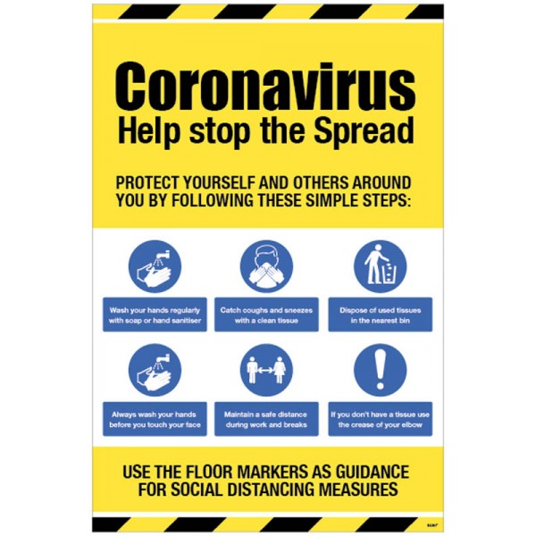 Coronavirus Help stop the spread sign (8260)