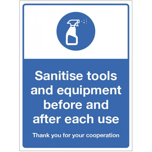 Sanitise tools and equipment before and after use (8476)
