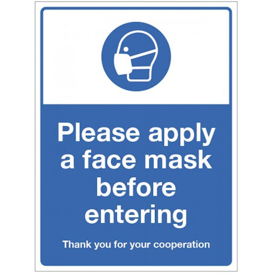 Please apply face mask before entering (8477)