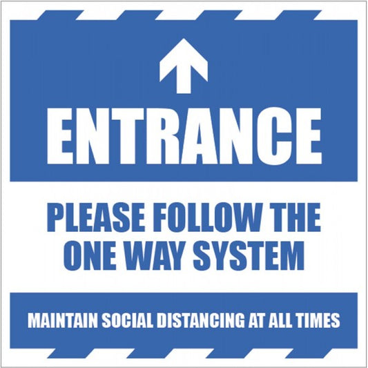 Entrance Please follow the one way system and maintain social distancing at all times (8485)