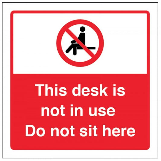 This desk is not in use Do not sit here (8493)