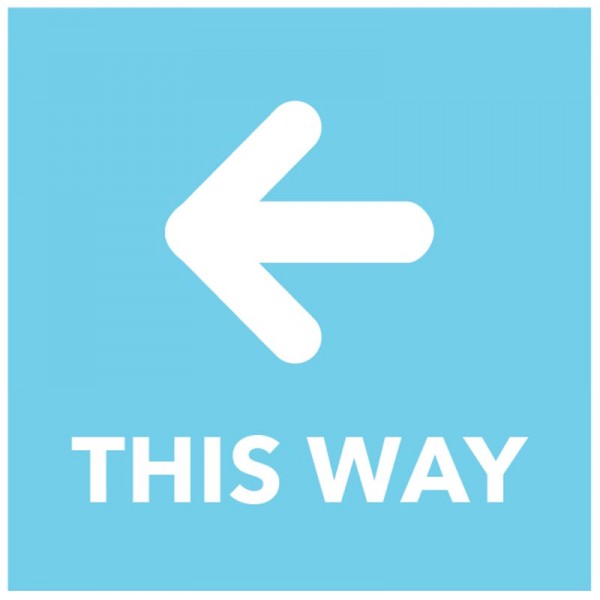This way (arrow left) - floor graphic 200x200mm (CV0017)